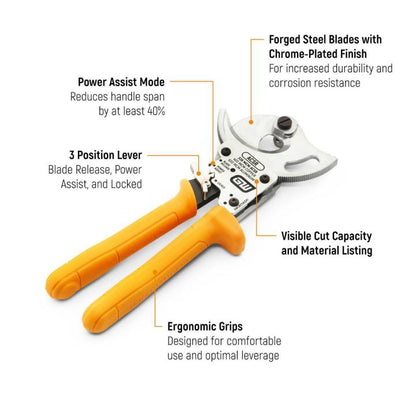 GEARWRENCH GWCRC11ACSR1 10" ACSR Compact Ratcheting Cable Cutter