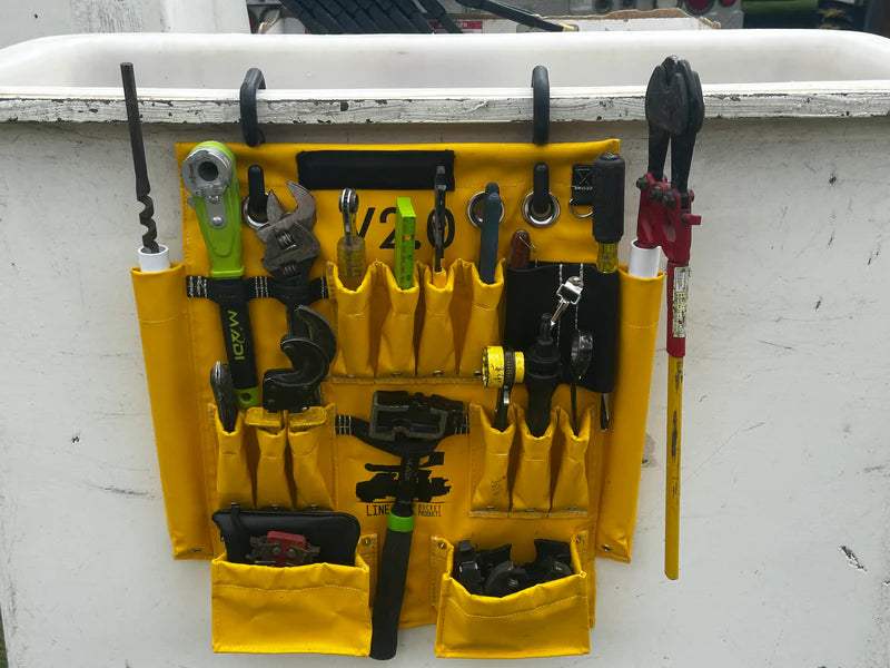 Line Work Bucket 2.0 Tool Apron Heavy Duty Canvas Bucket Organizer with Magnet Hooks 1024B