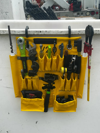 Line Work Bucket 2.0 Tool Apron Heavy Duty Canvas Bucket Organizer with Magnet Hooks 1024B