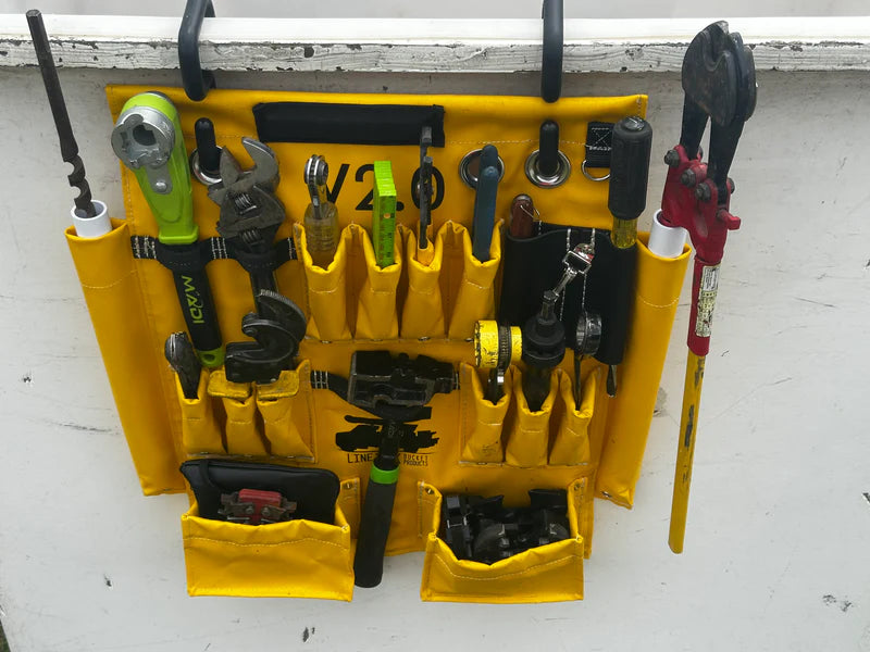 Line Work Bucket 2.0 Tool Apron Heavy Duty Canvas Bucket Organizer with Magnet Hooks 1024B