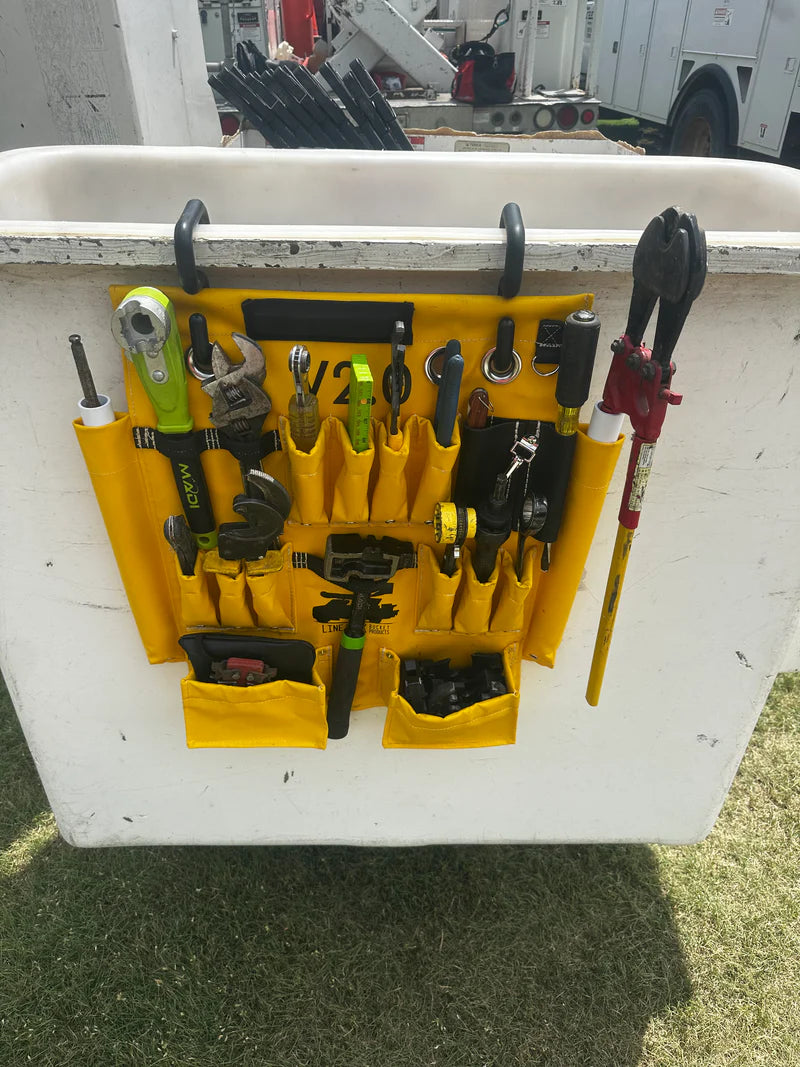 Line Work Bucket 2.0 Tool Apron Heavy Duty Canvas Bucket Organizer with Magnet Hooks 1024B