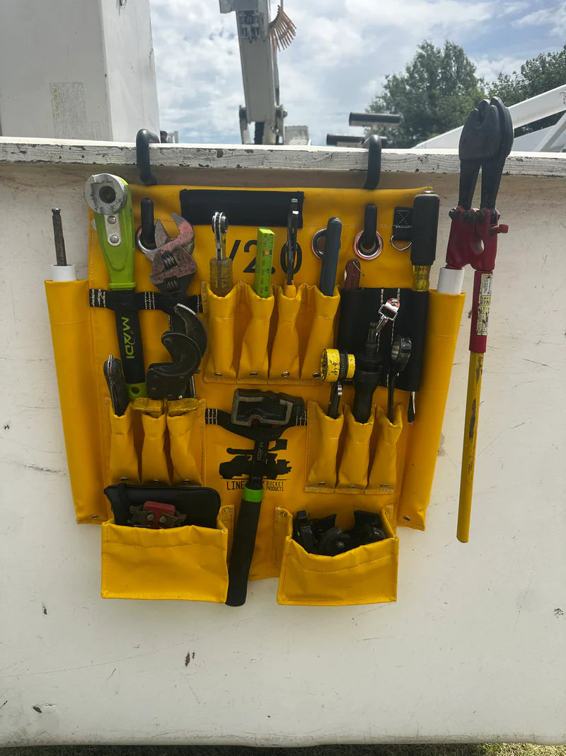 Line Work Bucket 2.0 Tool Apron Heavy Duty Canvas Bucket Organizer with Magnet Hooks 1024B