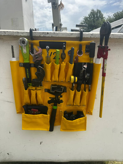 Line Work Bucket 2.0 Tool Apron Heavy Duty Canvas Bucket Organizer with Magnet Hooks 1024B