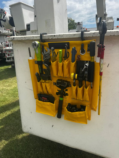 Line Work Bucket 2.0 Tool Apron Heavy Duty Canvas Bucket Organizer with Magnet Hooks 1024B
