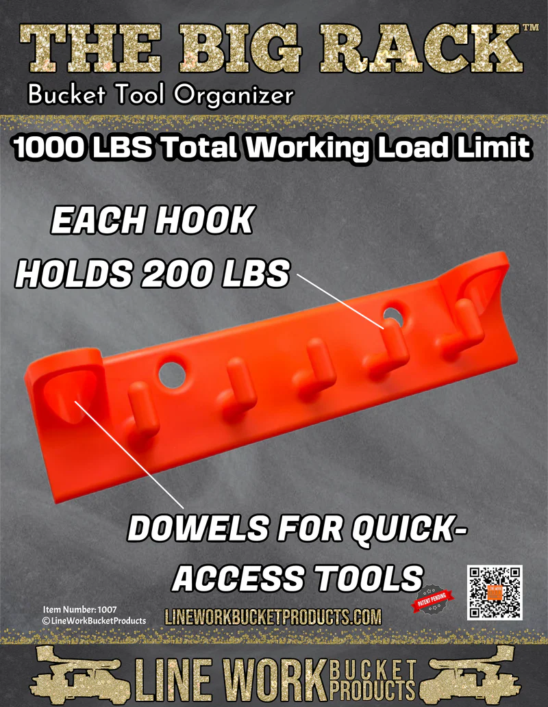 Line Work Bucket Big Rack Tool Organizer Bucket Mount 1003