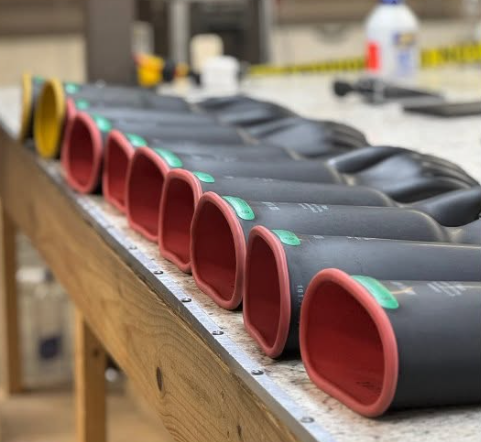 Titan Utility Services rubber gloves prepared for dielectric testing