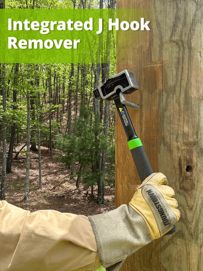 MADI All Steel Milled Lineman Hammer 32 oz with Staple Pullers and J Hook Remover SMLH-1