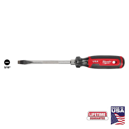Milwaukee Slotted Screwdriver 3/8in x 8in Cushion Grip Heavy Duty MT209