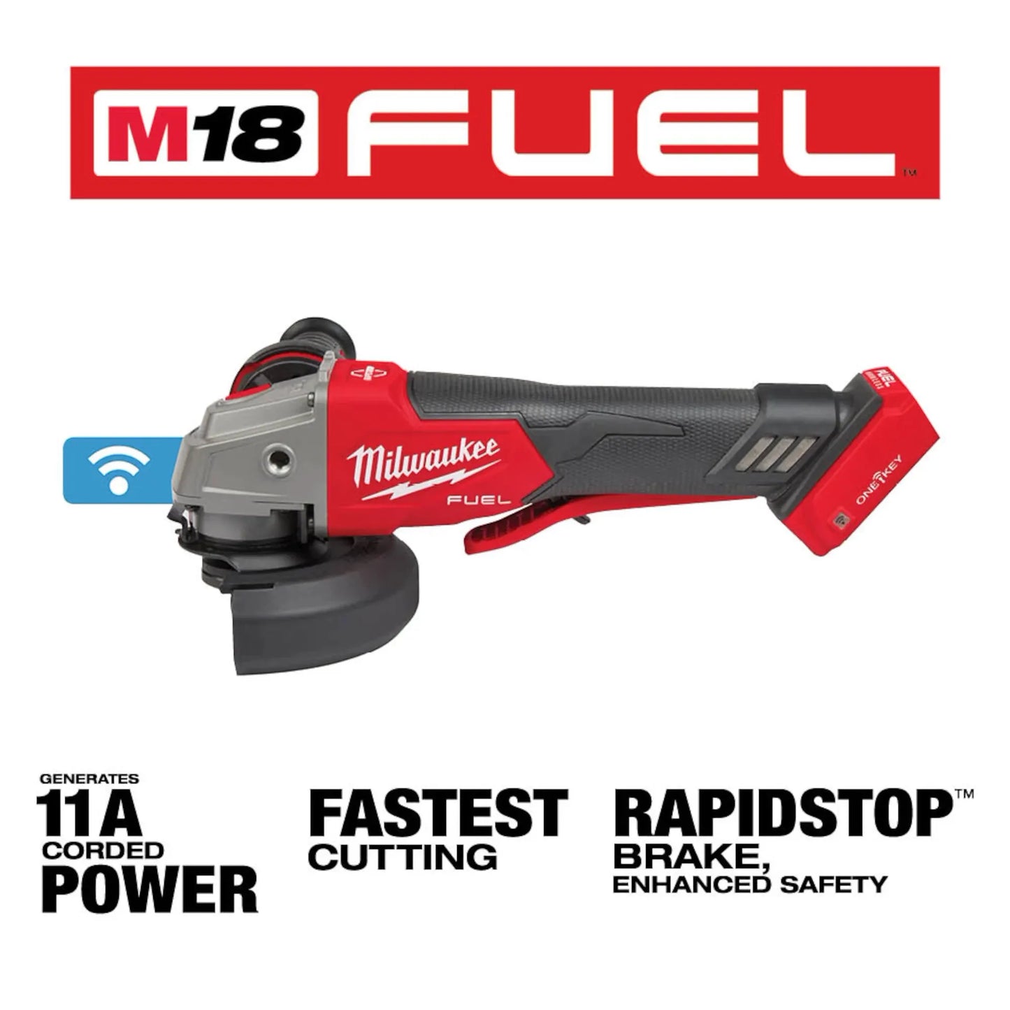 Milwaukee M18 FUEL™ 4-1/2" / 5" Braking Grinder with ONE-KEY™ 2882-20