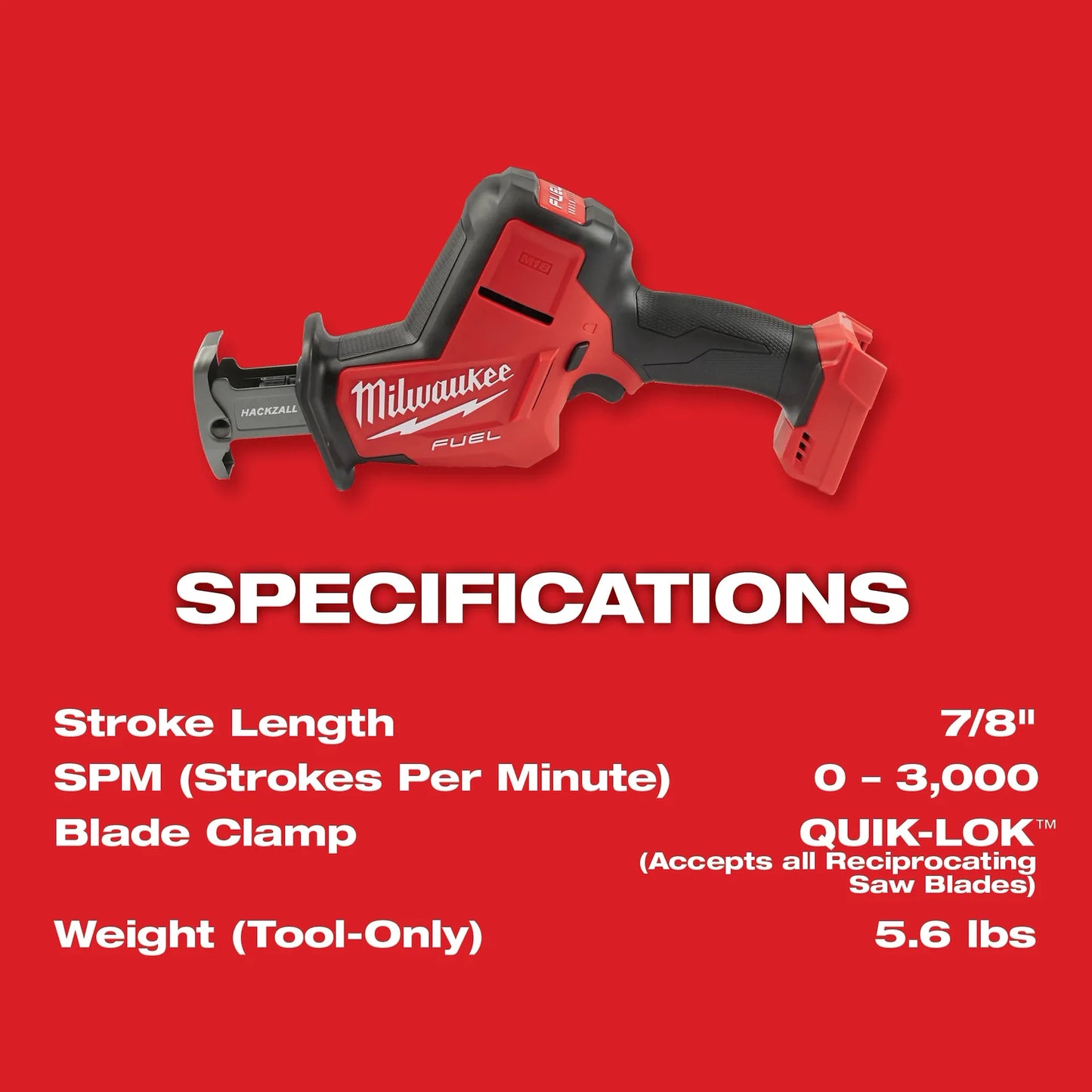 Milwaukee M18 FUEL™ Hackzall® (Tool Only) 2719-20