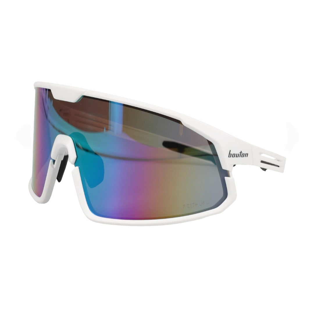 PIP Site Boss Enhanced Coverage Full Frame Safety Glasses, with White Frame, Green Mirror Plus PRO Lens, and Anti-Scratch Coating 250-43-0008