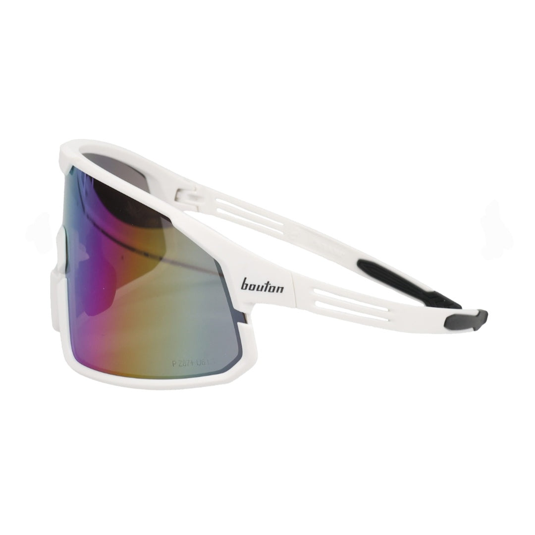PIP Site Boss Enhanced Coverage Full Frame Safety Glasses, with White Frame, Green Mirror Plus PRO Lens, and Anti-Scratch Coating 250-43-0008