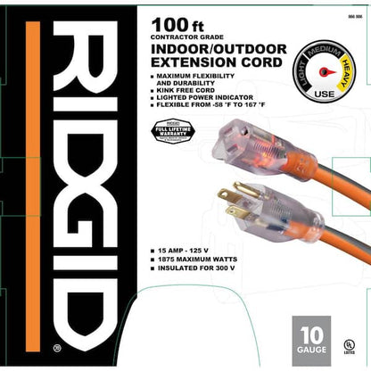 100' 10/3 SJTW Extension Cord 68100RGD