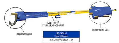 8' BLUE STRIPE® External Rod Shotgun Stick w/ Spline End USSG-008-ERSE