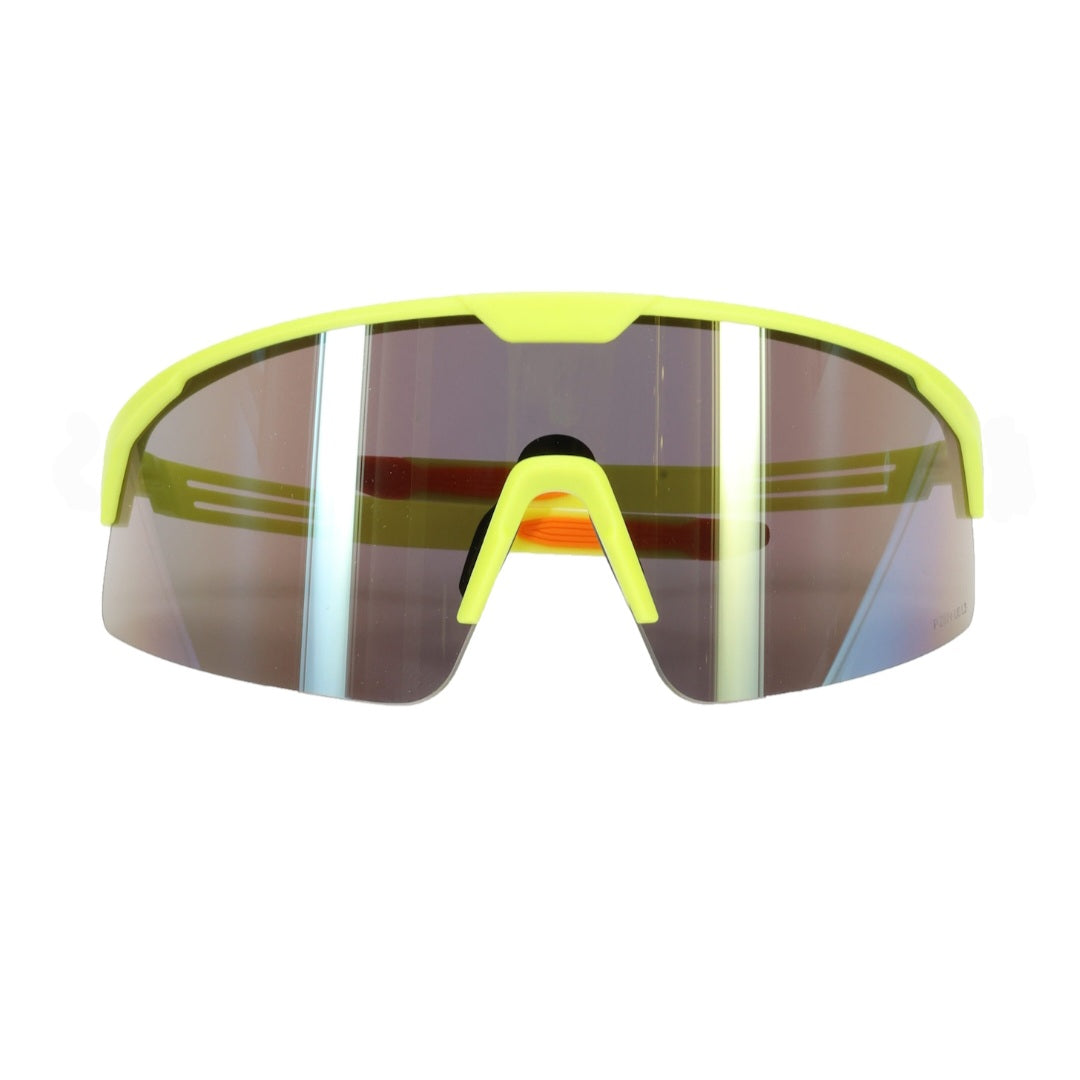 PIP Site Boss Enhanced Coverage Half-Frame Safety Glasses, with Hi-Vis Green Frame, Orange Mirror Plus PRO Lens, and Anti-Scratch Coating 250-41-0004