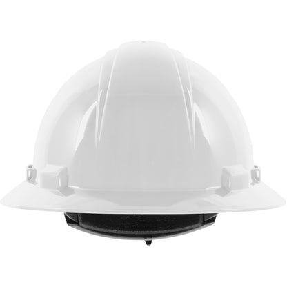 Kilimanjaro™ Full Brim Hard Hat with HDPE Shell, Wheel Ratchet Adjustment, White 280-HP641R-01