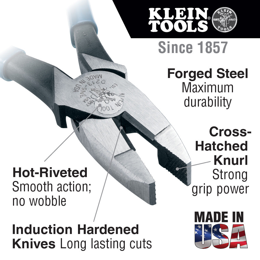 Klein 2000 Series Side-Cutting Pliers, Hi-Leverage NE D2000-9NE