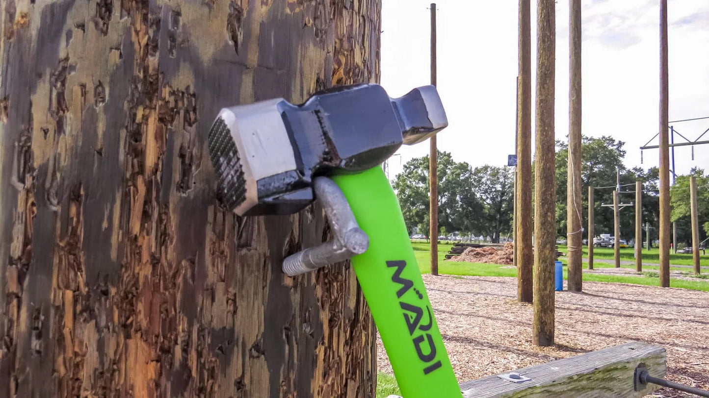 MADI Smooth Lineman Hammer 35 oz with Fiberglass Handle, Staple Puller, and J Hook Remover SLH-1