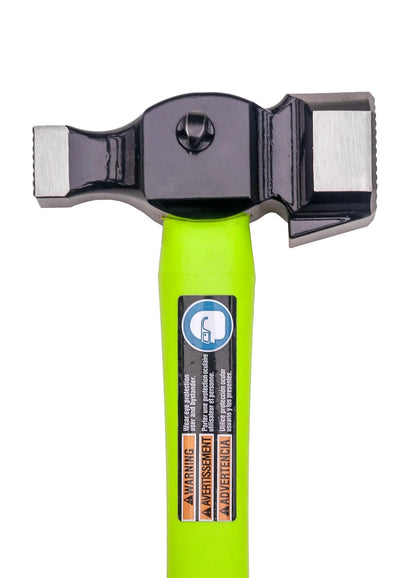 MADI Smooth Lineman Hammer 35 oz with Fiberglass Handle, Staple Puller, and J Hook Remover SLH-1