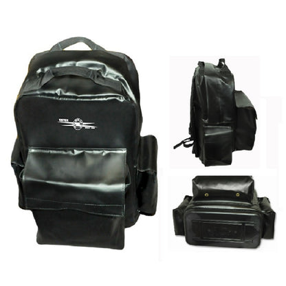 Estex Backpack, Black, Velcro Closure Pockets, Padded Back Panel "Titan Utility Services" 2138-B-4PR67