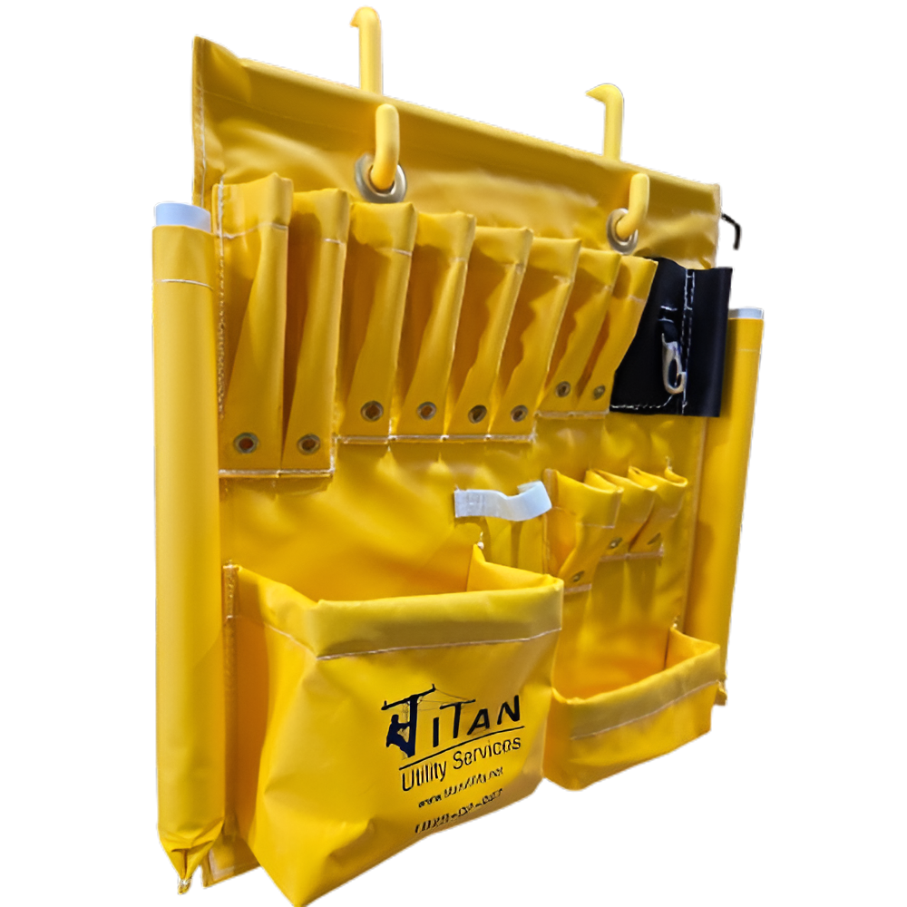 Estex Aerial Tool Apron Board Yellow Vinyl Bucket Organizer 1829-DP-R67